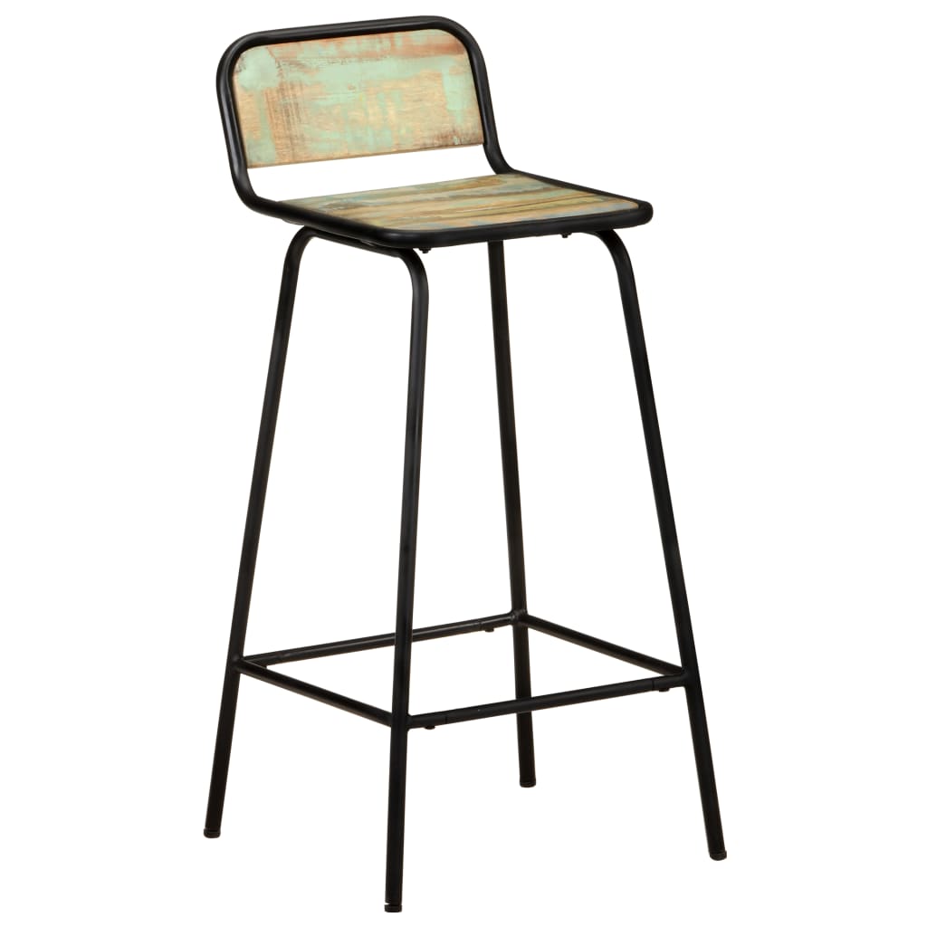 Chaises de bar lot de 4 bois de récupération solide - XIOS