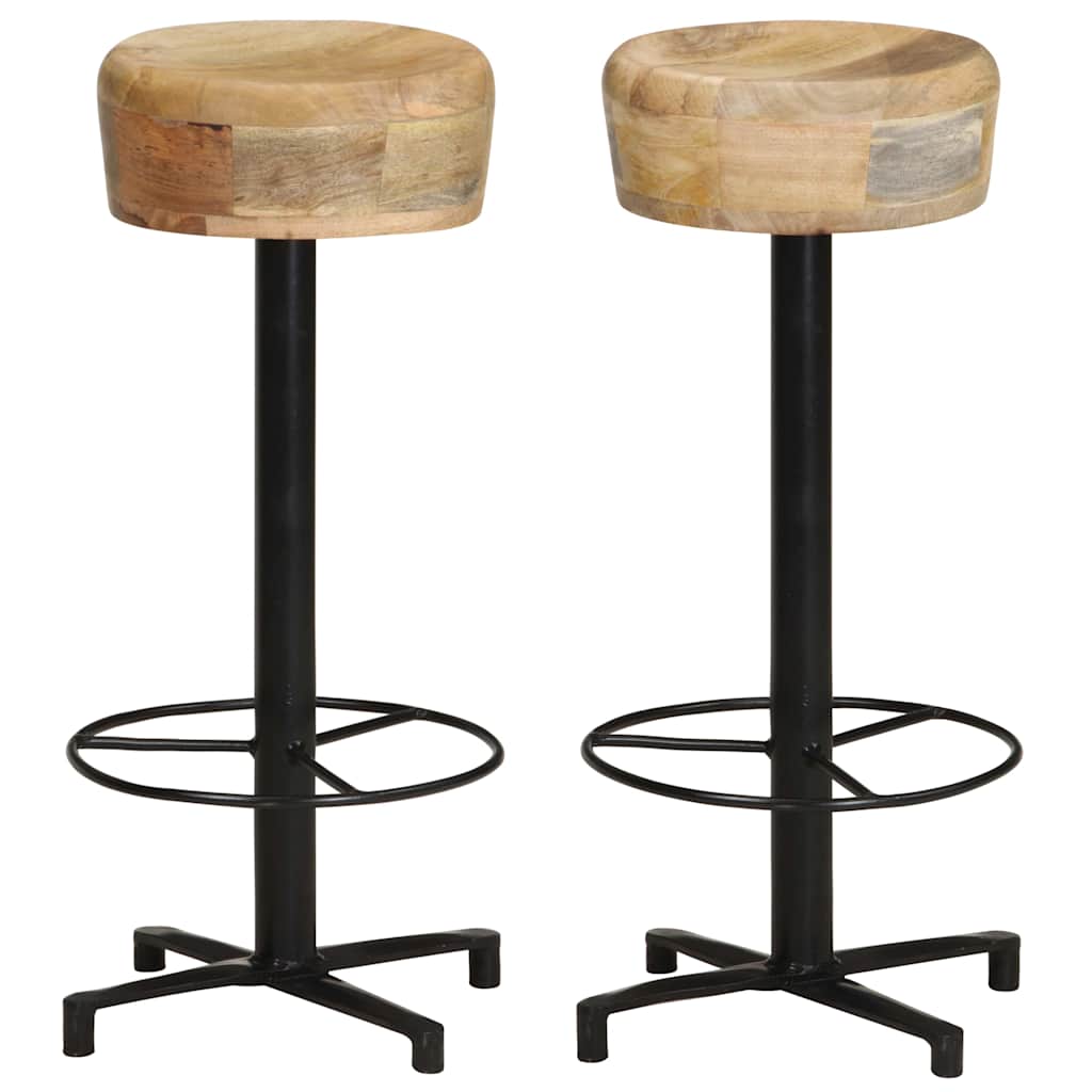 Tabourets de bar lot de 2 76 cm bois de manguier massif - XIOS