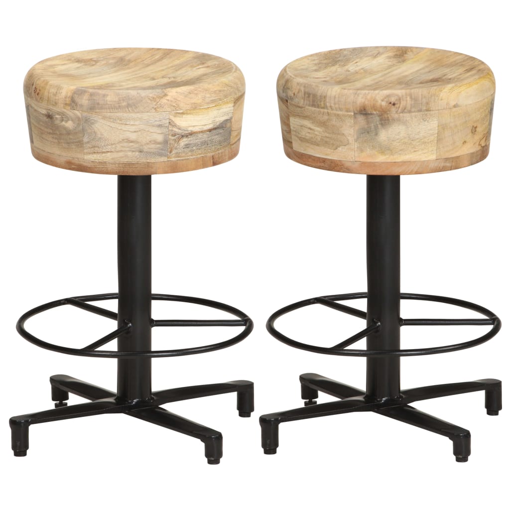Tabourets de bar lot de 2 52 cm bois de manguier massif - XIOS