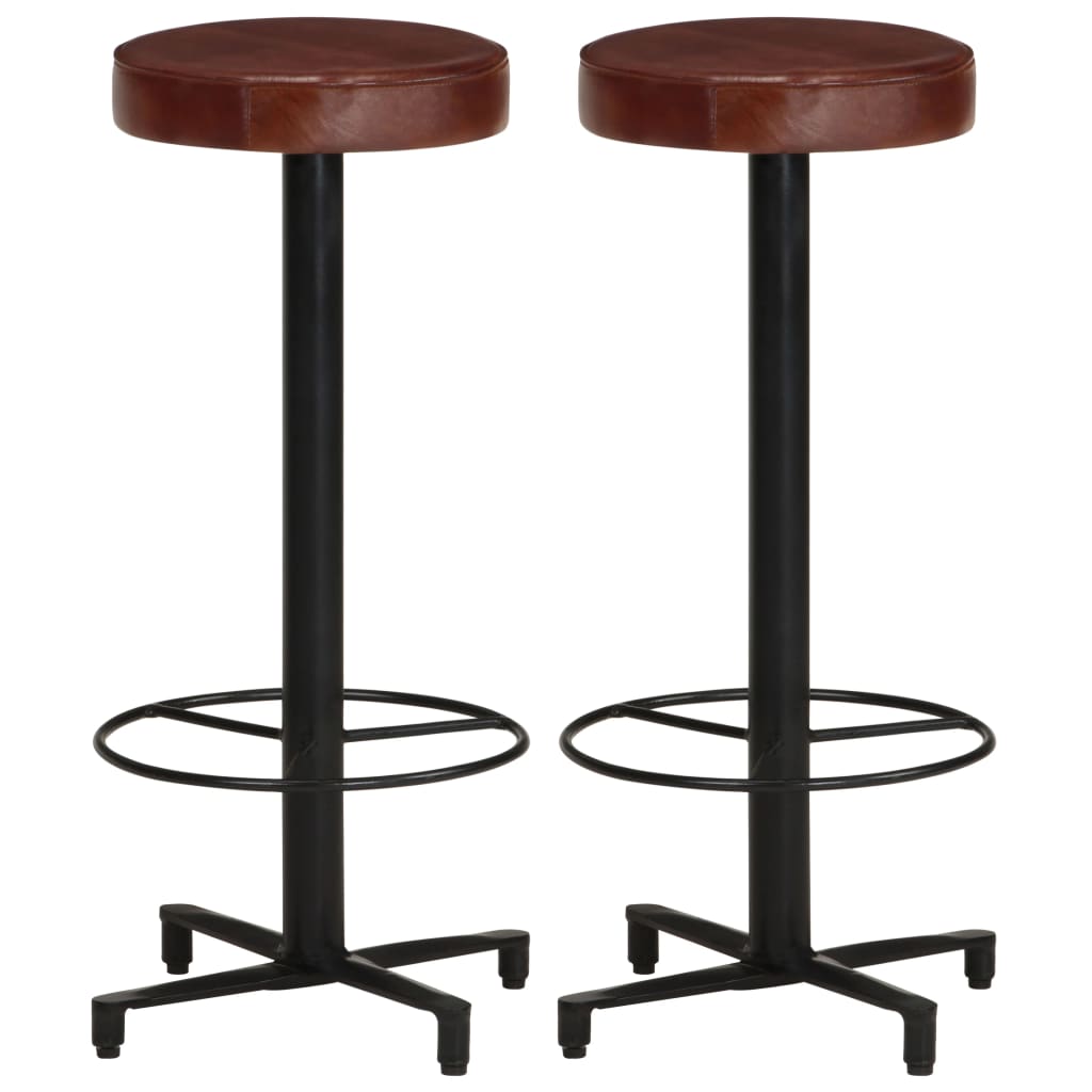 Tabourets de bar lot de 2 76 cm cuir véritable - XIOS