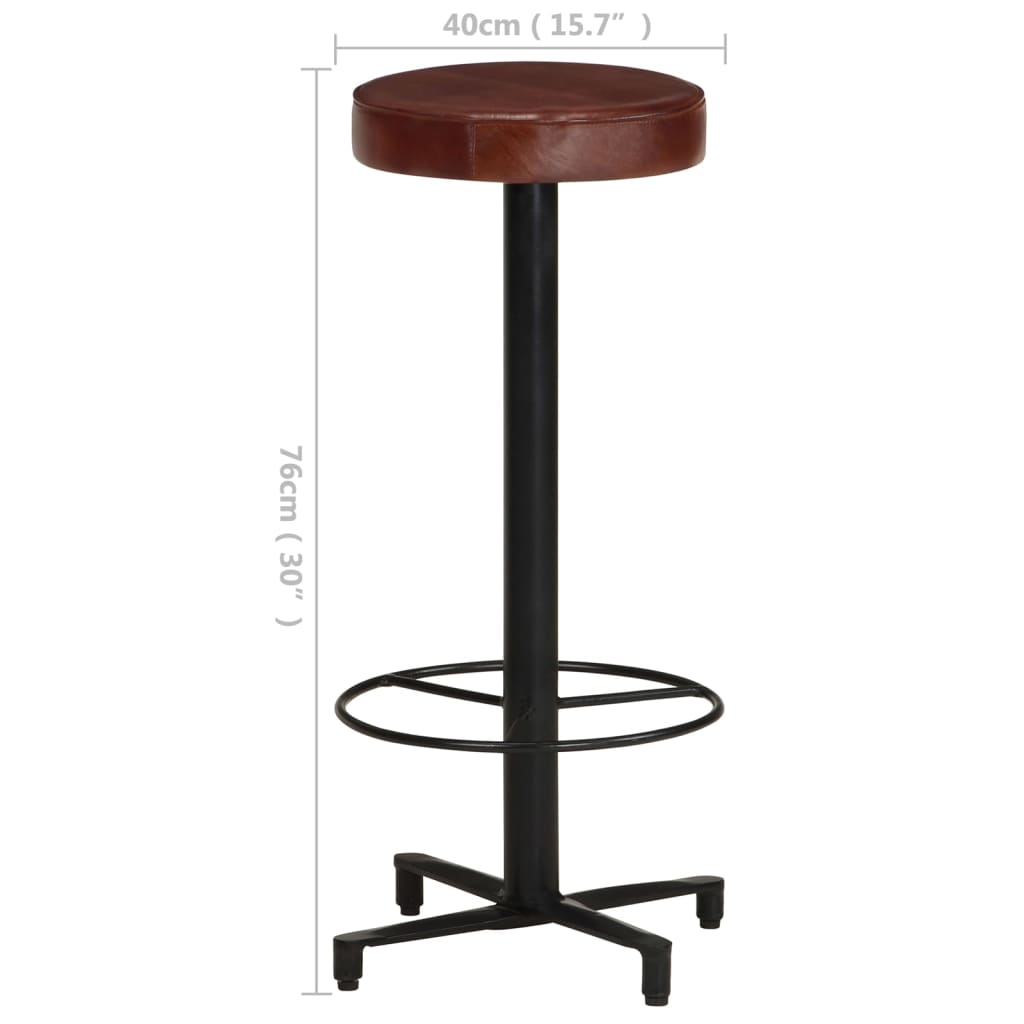 Tabourets de bar lot de 2 76 cm cuir véritable - XIOS