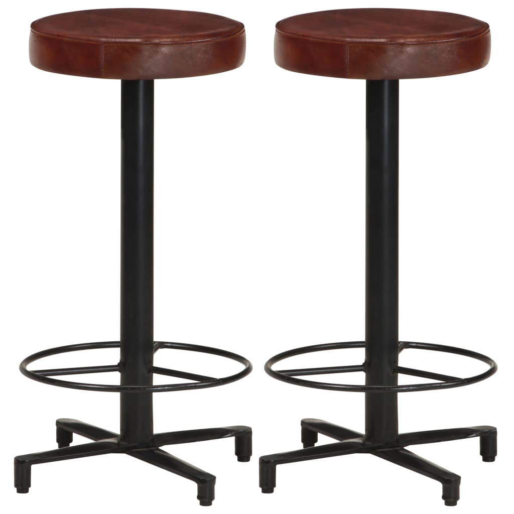 Tabourets de bar lot de 2 66 cm cuir véritable - XIOS