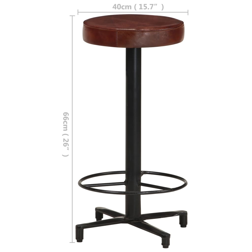 Tabourets de bar lot de 2 66 cm cuir véritable - XIOS