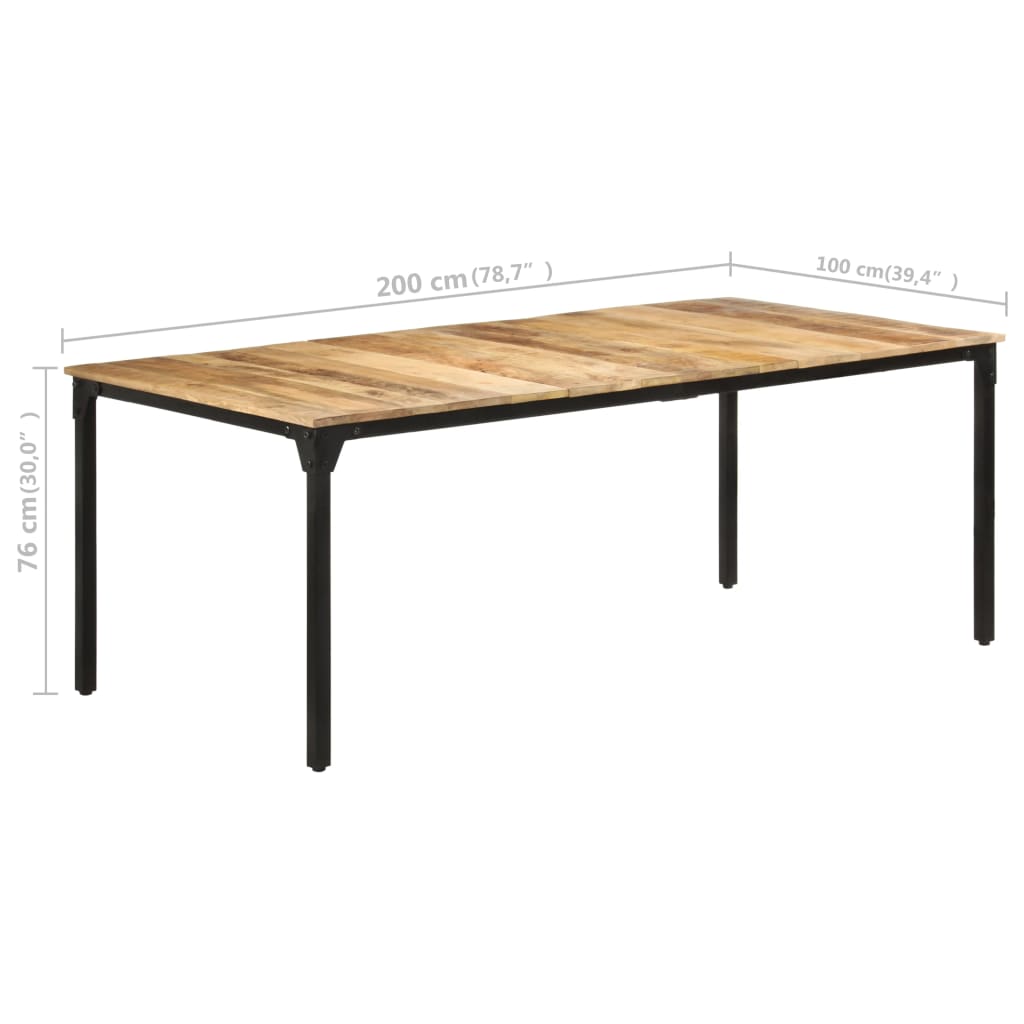 Table de salle à manger 200x100x76 cm Bois de manguier solide - XIOS