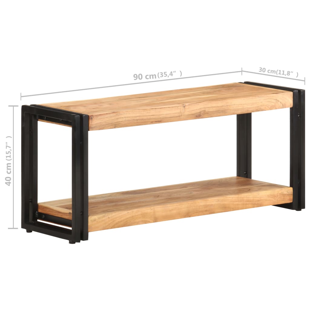 Meuble TV 90x30x40 cm Bois d'acacia solide - XIOS