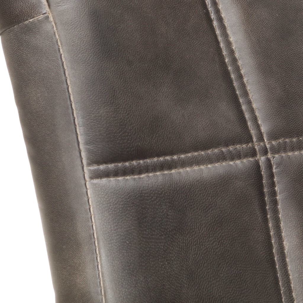 Chaises à manger cantilever lot de 2 gris cuir véritable