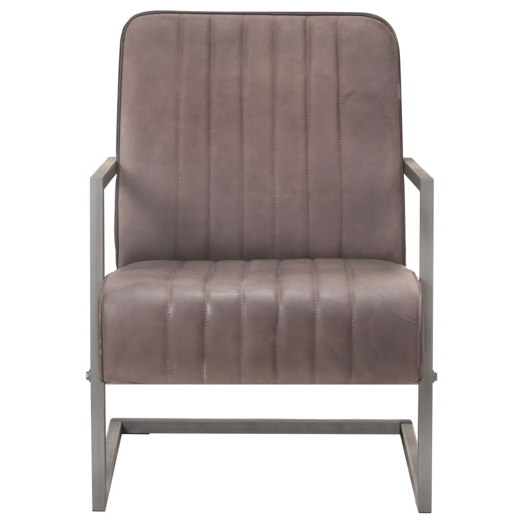 Chaise de canapé cantilever marron délavé cuir véritable - XIOS