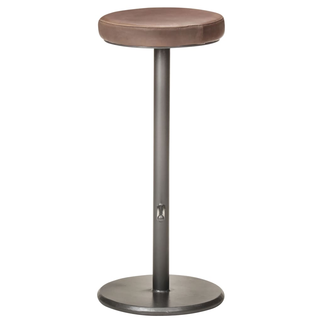 Tabourets de bar lot de 2 marron cuir véritable - XIOS