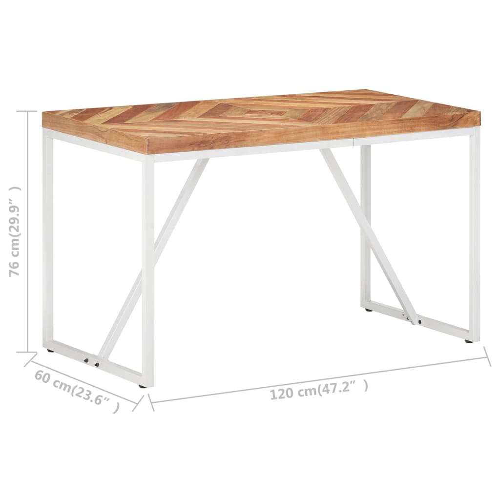Table à manger 120x60x76 cm Bois massif d'acacia et de manguier - XIOS