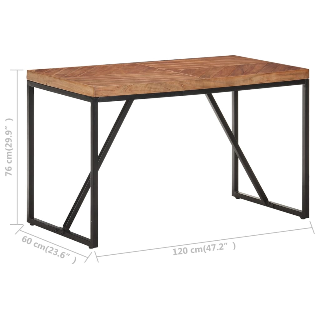Table à manger 120x60x76 cm Bois massif d'acacia et de manguier - XIOS