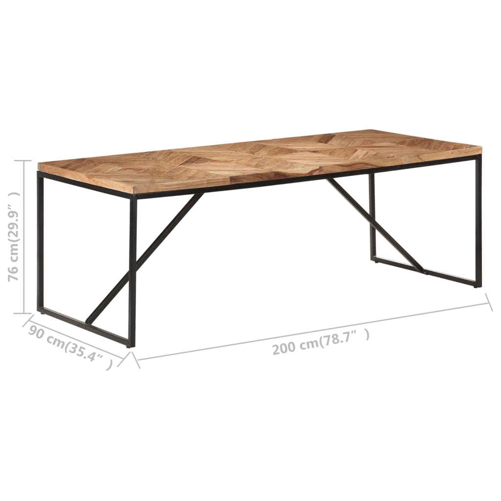 Table à dîner 200x90x76 cm Bois massif d'acacia et de manguier - XIOS
