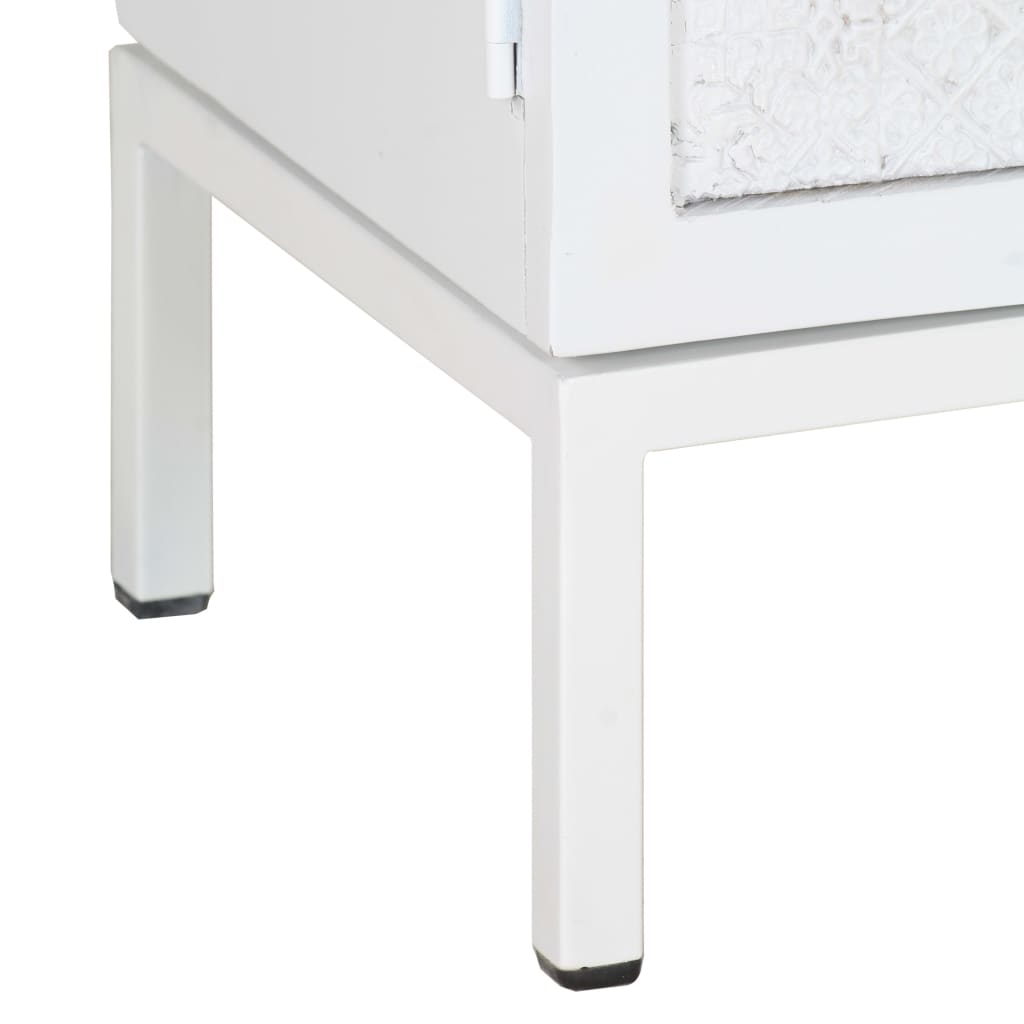 Meuble TV Blanc 115x30x46 cm Bois massif de manguier Meubles TV vidaXL   