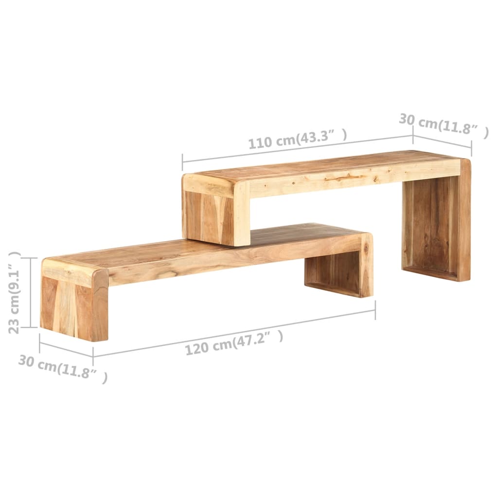 Meubles TV 2 pcs Bois d'acacia massif - XIOS