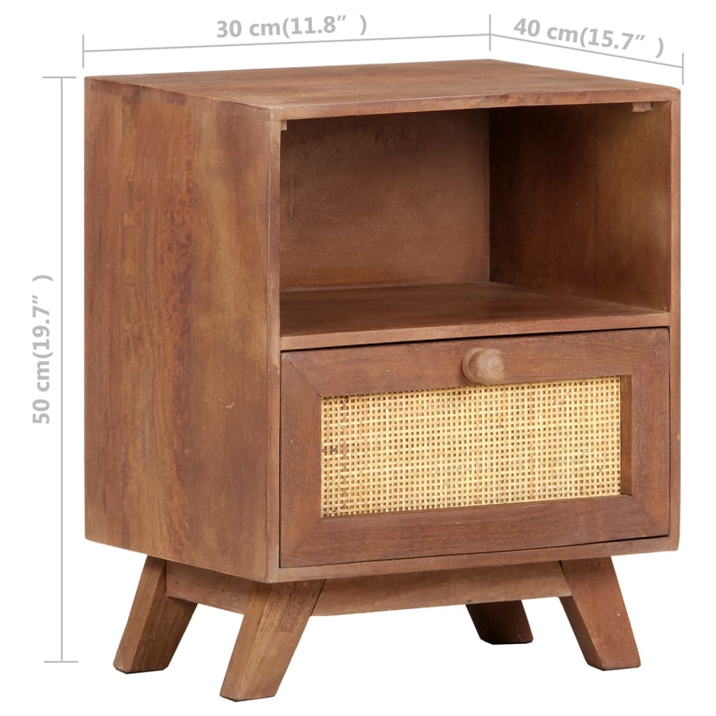Table de chevet 40x30x50 cm Bois de manguier massif - XIOS