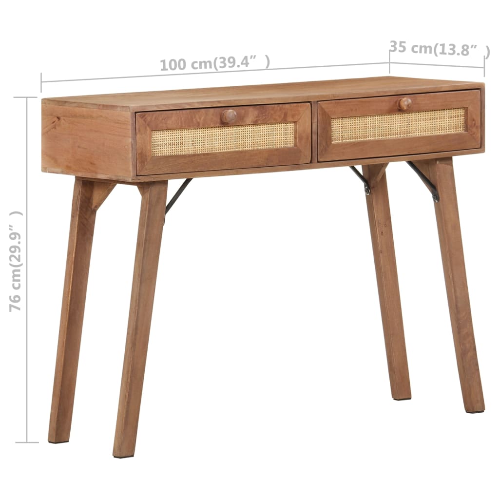 Table console 100x35x76 cm Bois de manguier massif - XIOS