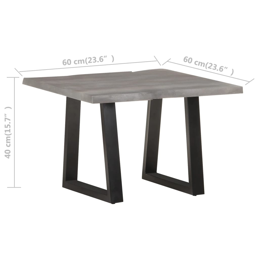 Table basse avec bord naturel 60x60x40 cm Bois d'acacia massif - XIOS