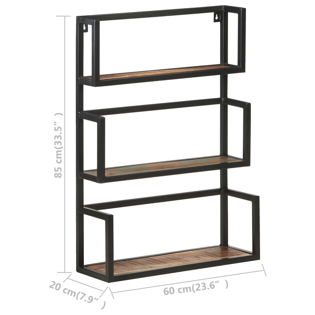Étagère murale 60x20x85 cm Bois de récupération massif - XIOS