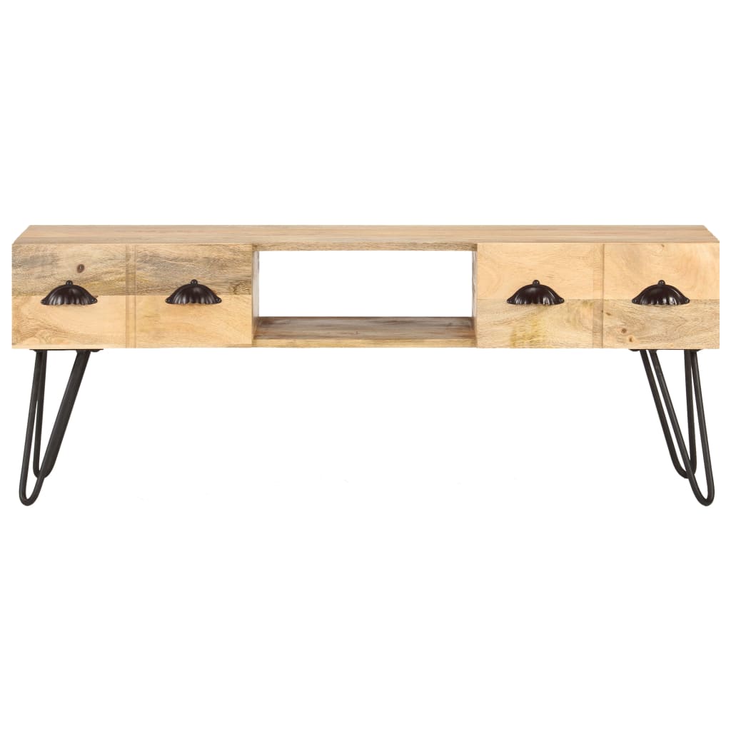 Meuble TV 120x35x45 cm Bois solide de manguier - XIOS