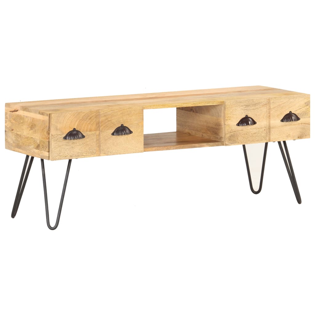Meuble TV 120x35x45 cm Bois solide de manguier - XIOS