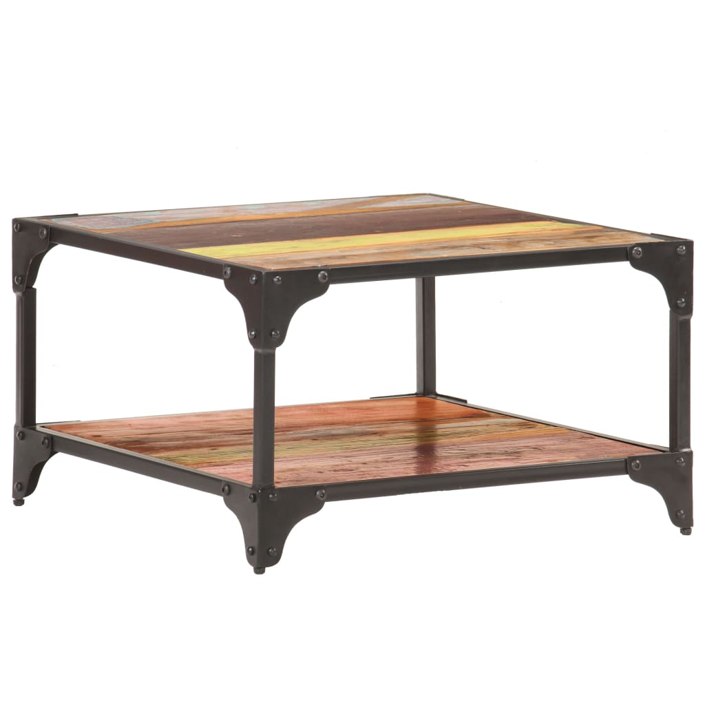 Table basse 60x60x35 cm Bois de récupération massif - XIOS