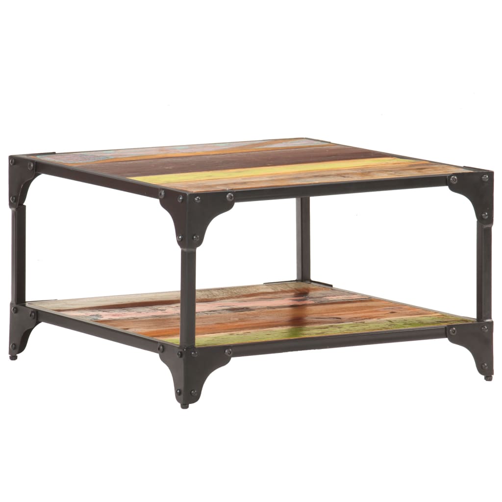 Table basse 60x60x35 cm Bois de récupération massif - XIOS