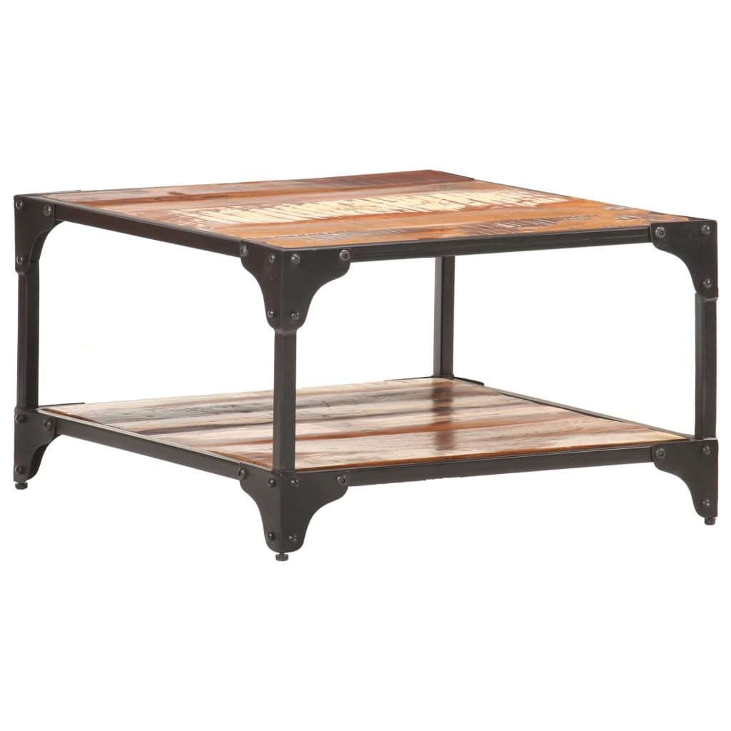 Table basse 60x60x35 cm Bois de récupération massif - XIOS
