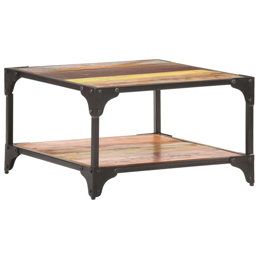 Table basse 60x60x35 cm Bois de récupération massif - XIOS