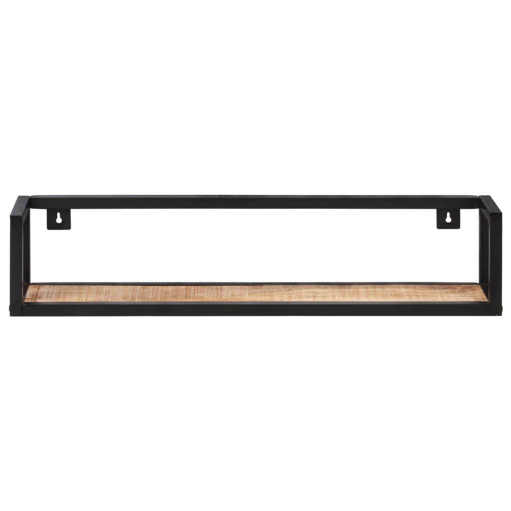 Étagères murales 2 pcs 80 cm Bois de manguier brut