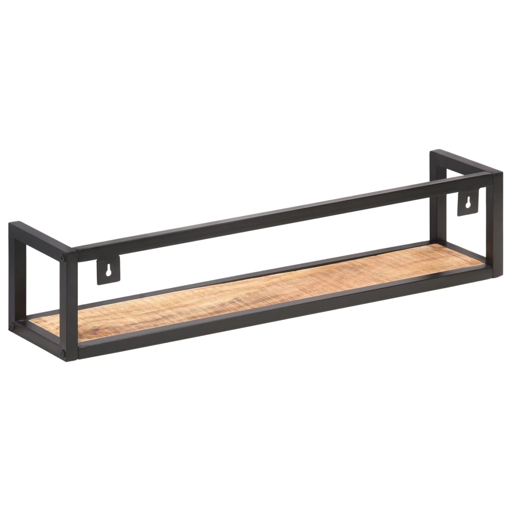 Étagères murales 2 pcs 80 cm Bois de manguier brut
