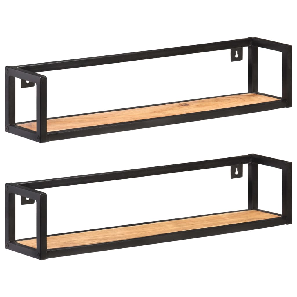 Étagères murales 2 pcs 80 cm Bois d'acacia massif - XIOS