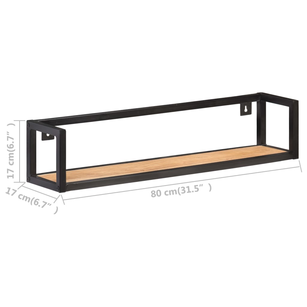 Étagères murales 2 pcs 80 cm Bois d'acacia massif - XIOS