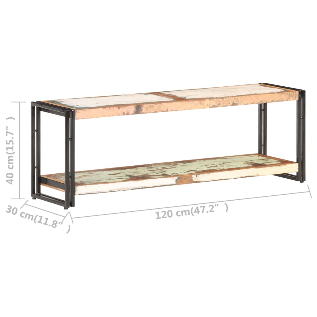 Meuble TV 120x30x40 cm Bois de récupération massif Meubles TV vidaXL   