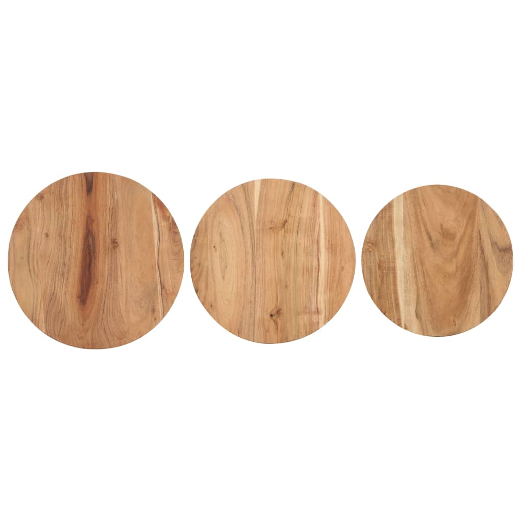 Tables d'appoint 3 pcs Bois d'acacia solide - XIOS