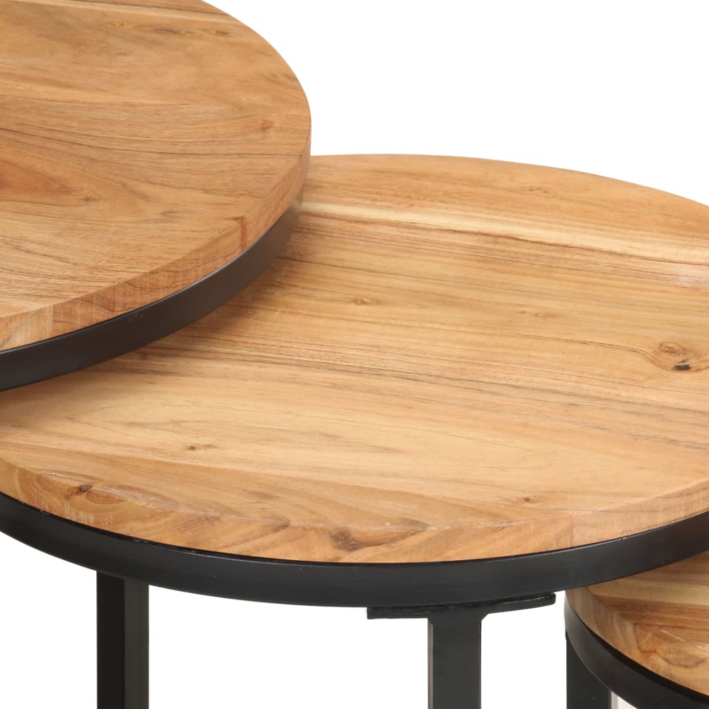 Tables d'appoint 3 pcs Bois d'acacia solide - XIOS