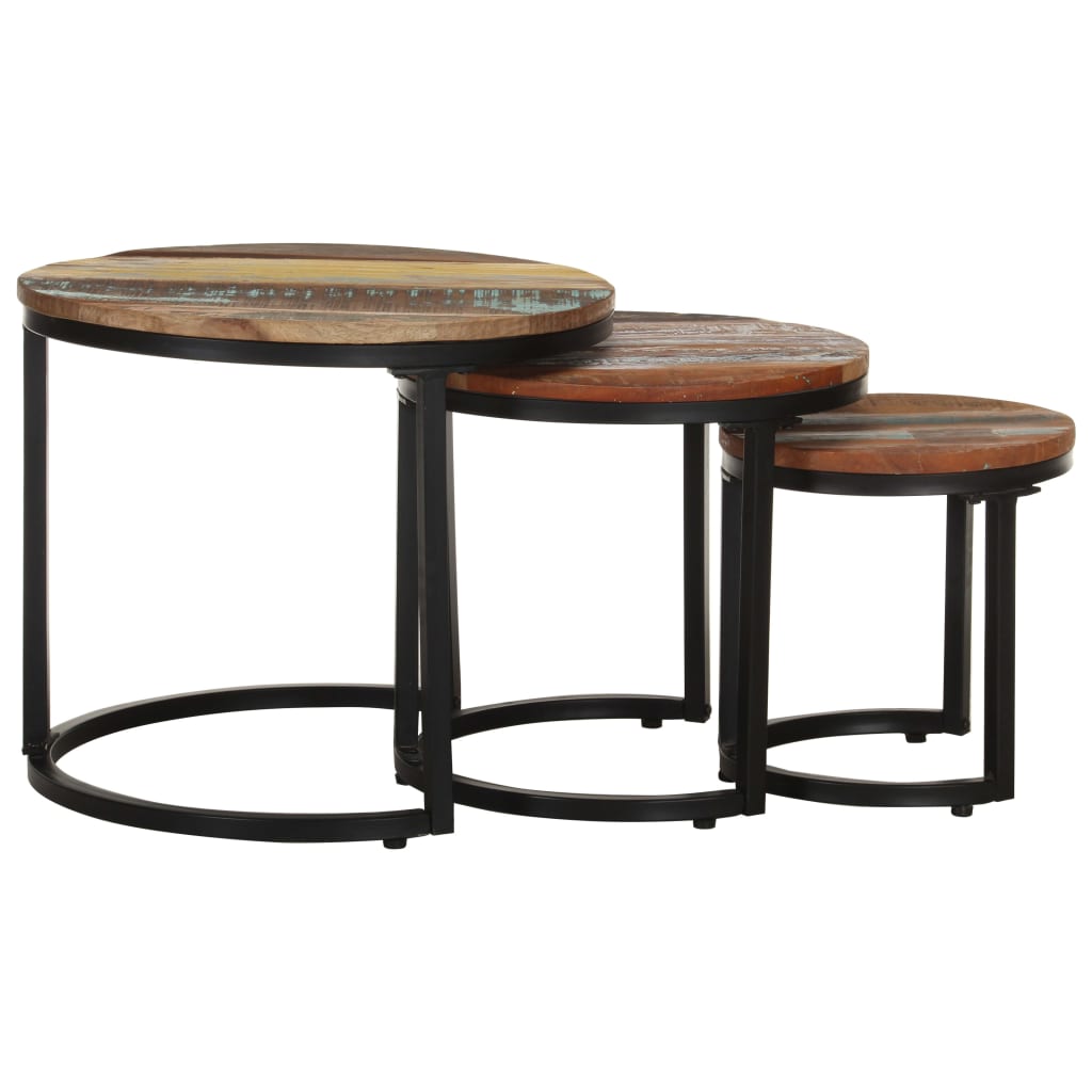 Tables d'appoint 3 pcs Bois de récupération massif - XIOS