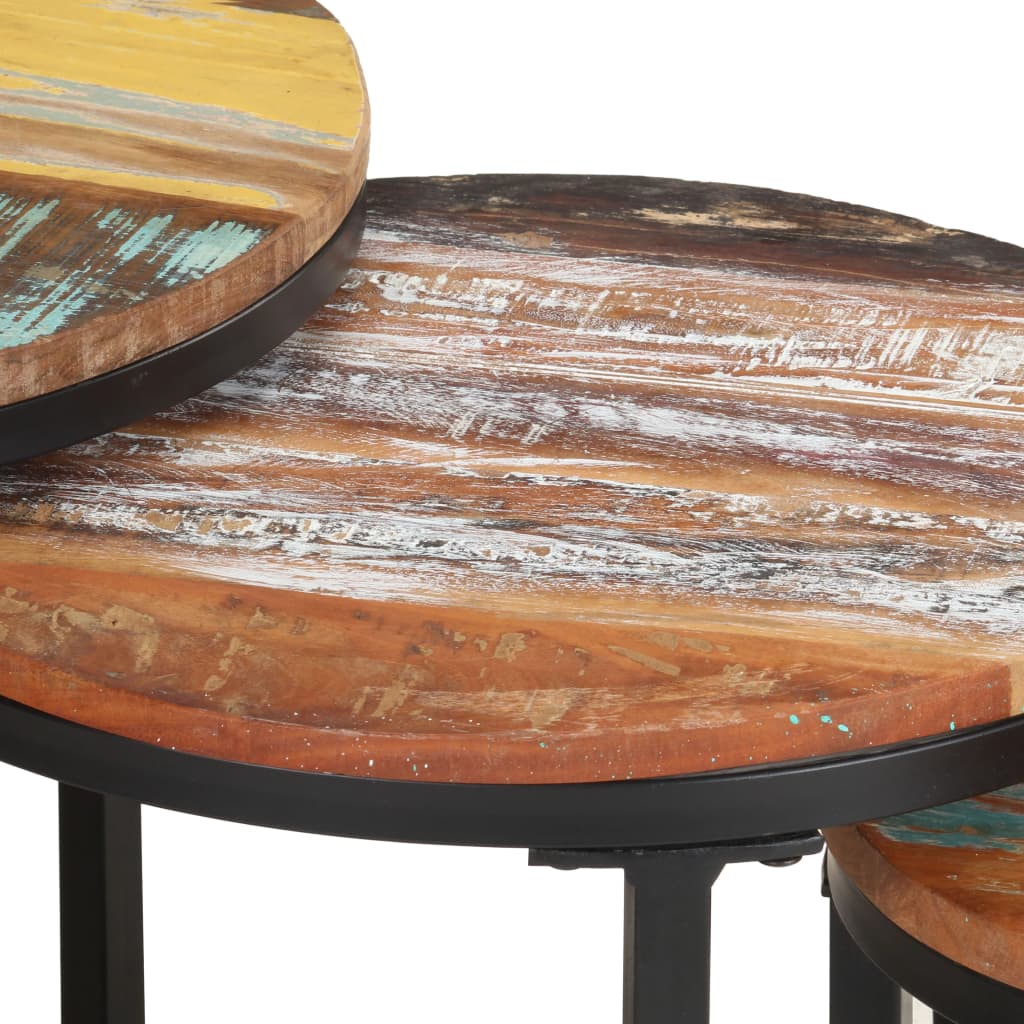 Tables d'appoint 3 pcs Bois de récupération massif - XIOS