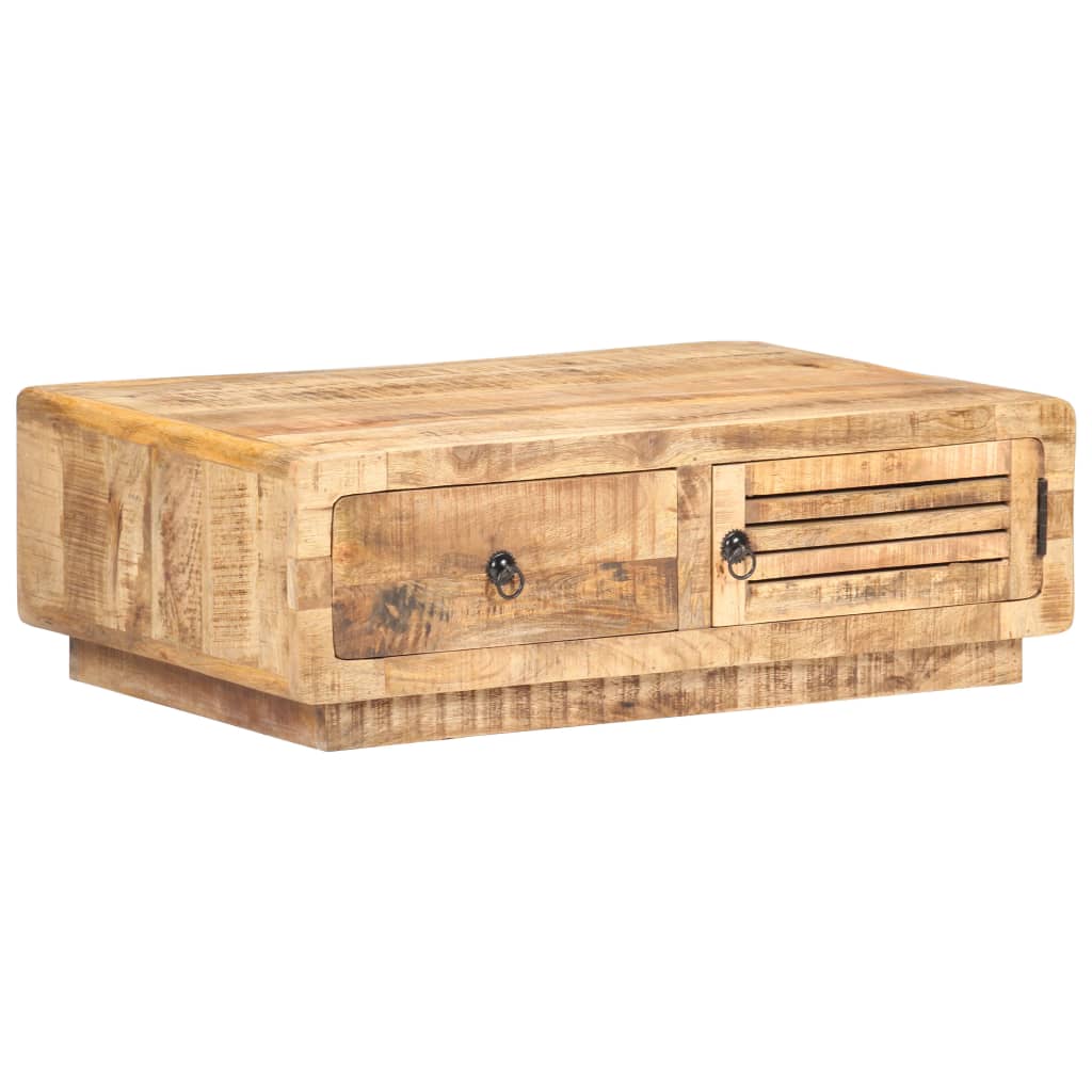 Table basse 90x60x29 cm Bois de manguier brut - XIOS