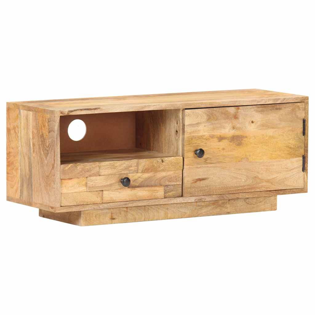 Meuble TV 90x30x35 cm Bois massif de manguier - XIOS