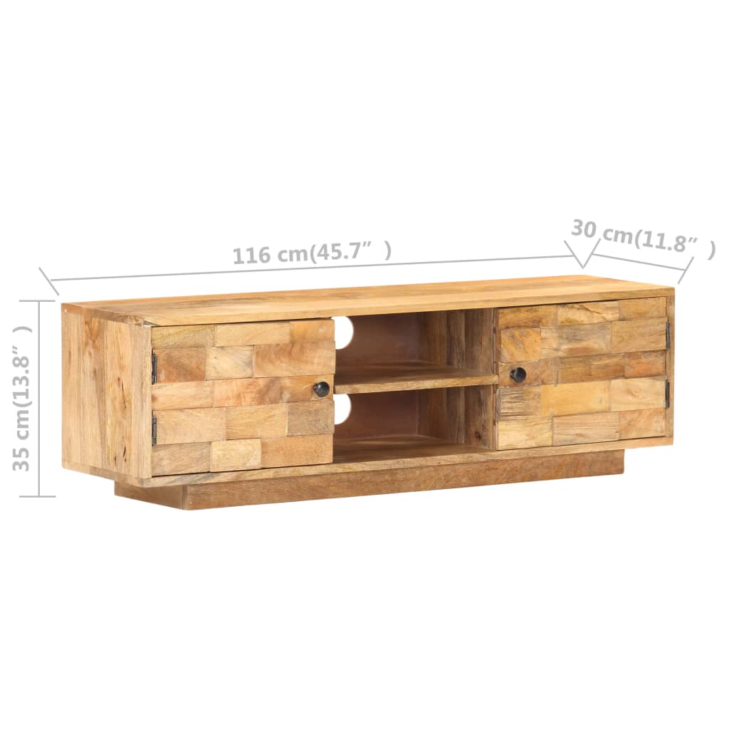 Meuble TV 116x30x35 cm Bois de manguier solide - XIOS