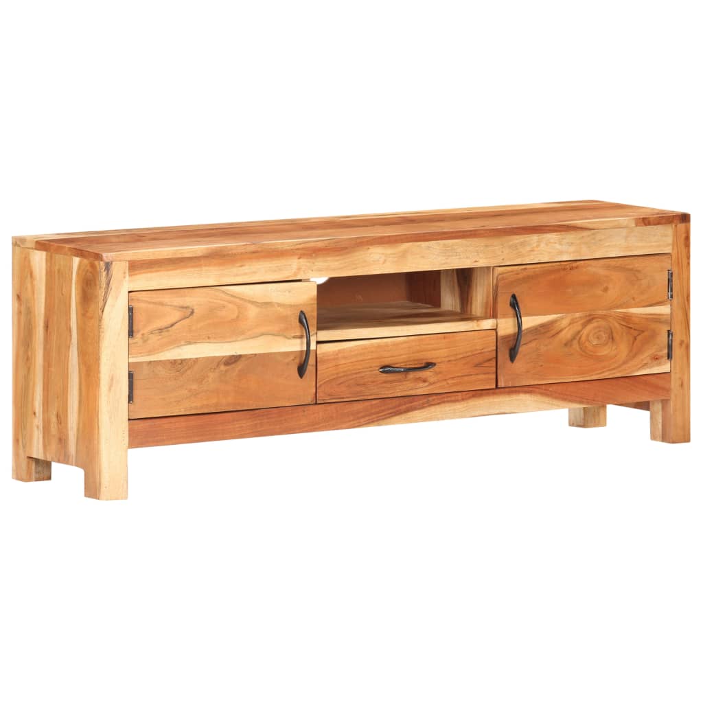 Meuble TV 116x30x40 cm Bois d'acacia massif - XIOS