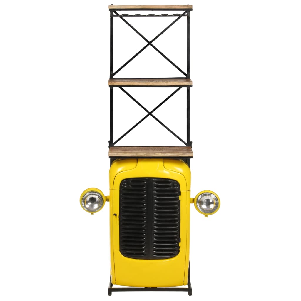 Cave à vin tracteur Jaune 49x31x172 cm Bois de manguier solide - XIOS