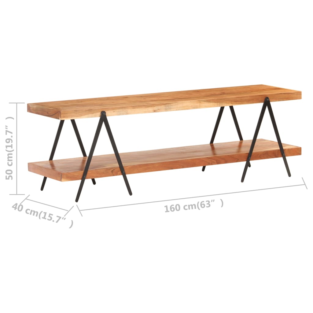 Meuble TV 160x40x50 cm Bois d'acacia solide - XIOS