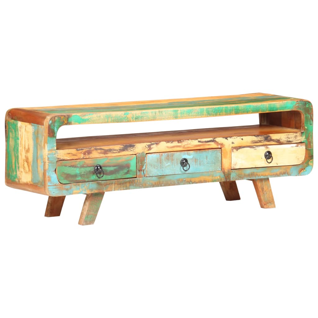 Meuble TV 117x30x41 cm Bois de récupération massif - XIOS