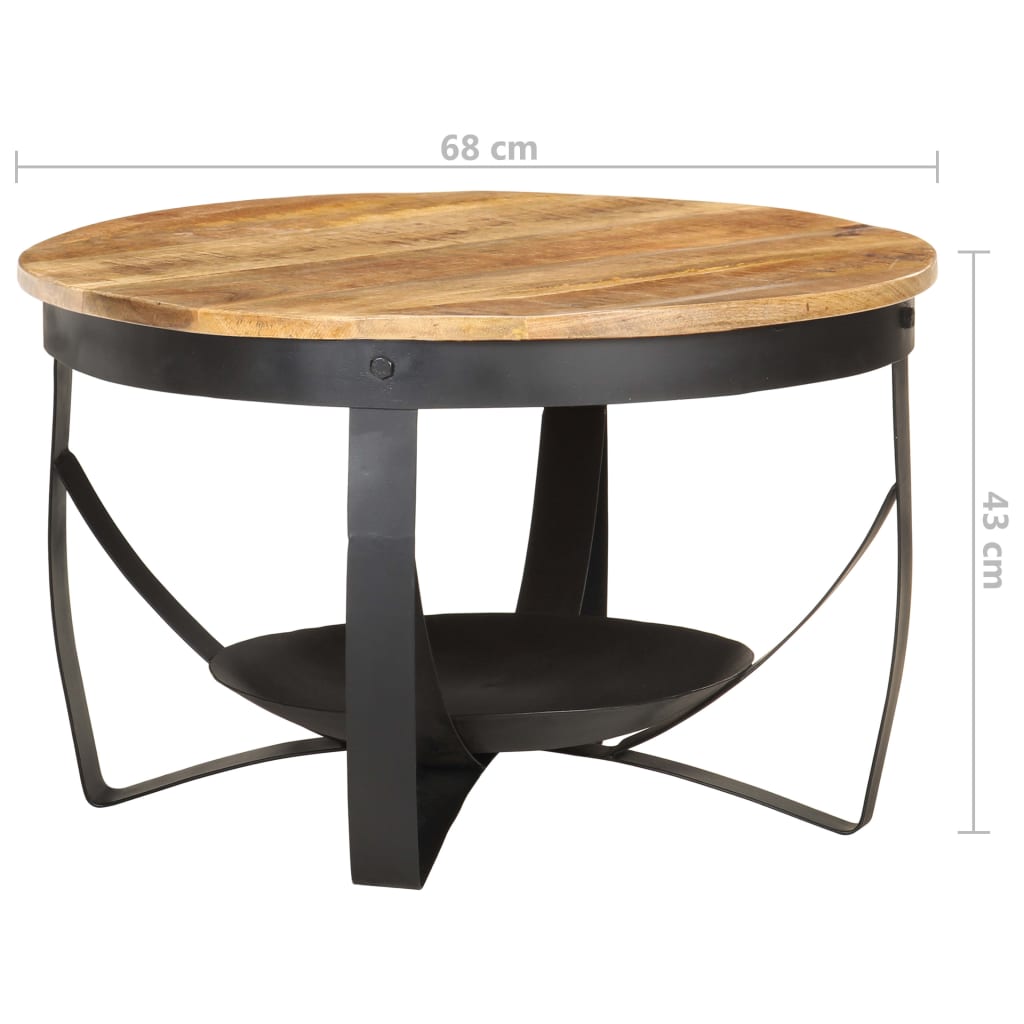 Table basse Ø68x43 cm Bois de manguier brut - XIOS
