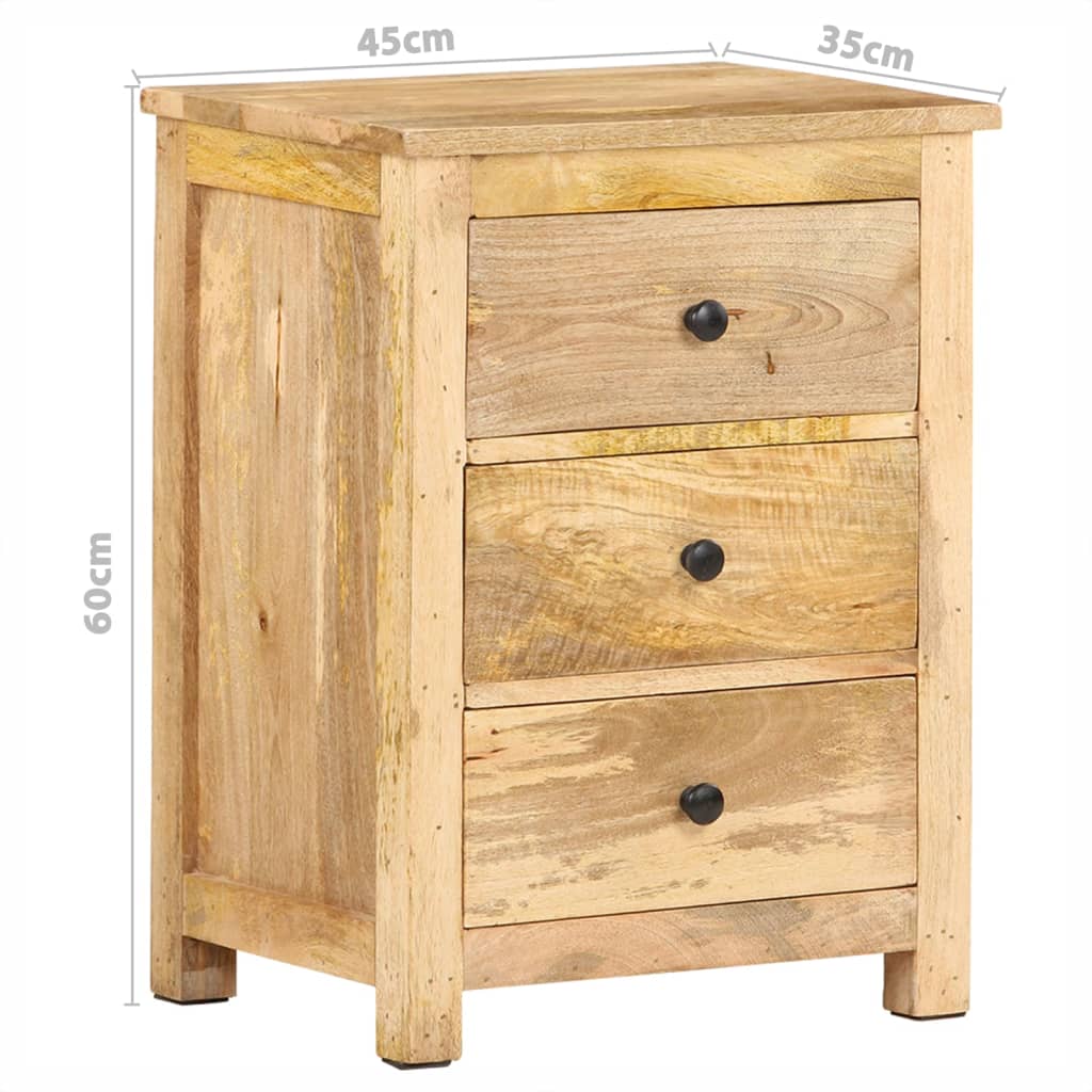 Table de chevet 45x35x60 cm Bois de manguier massif - XIOS