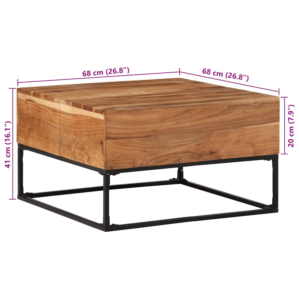 Table basse 68x68x41 cm Bois d'acacia solide - XIOS