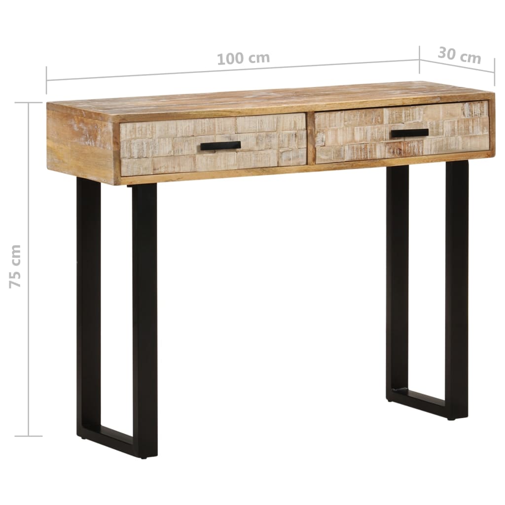 Table console 100x30x75 cm Bois de manguier massif - XIOS