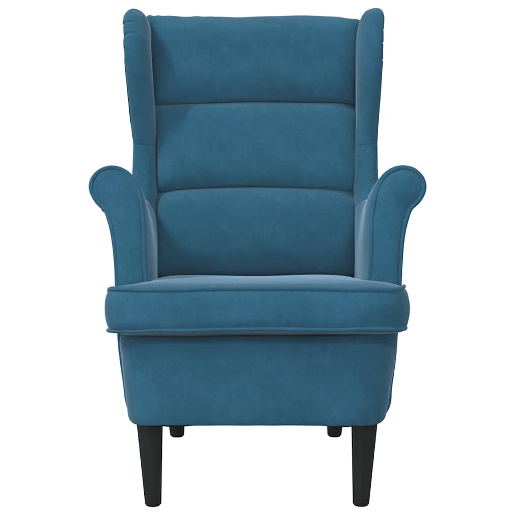 Fauteuil bleu velours - XIOS