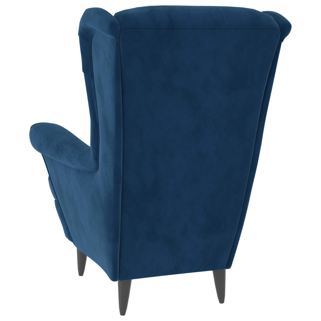 Fauteuil bleu velours - XIOS
