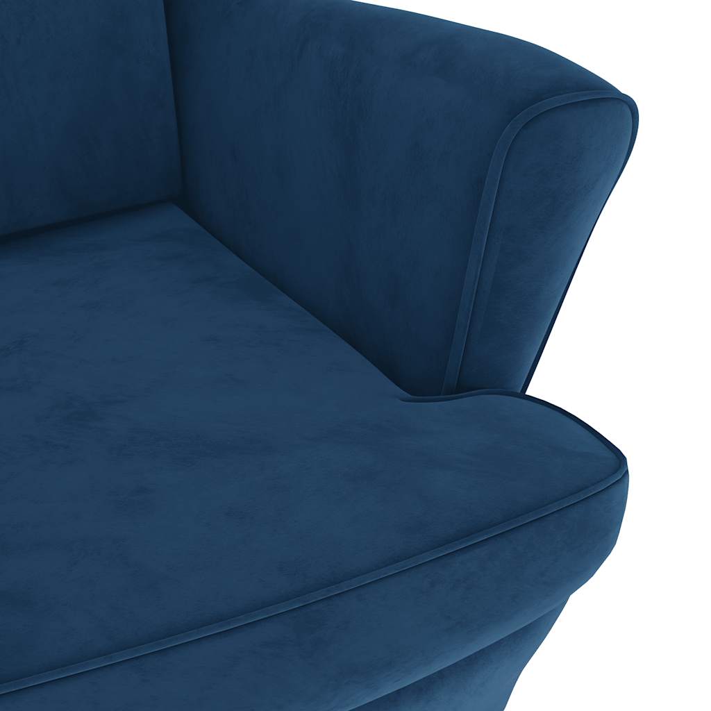 Fauteuil bleu velours - XIOS